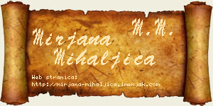 Mirjana Mihaljica vizit kartica
